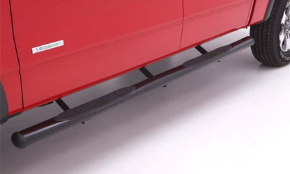 Lund 07-17 Chevy Silverado 1500 Crew Cab 4in. Oval Straight Steel Nerf Bars - Black