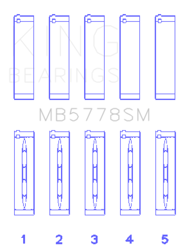 King Engine Bearings Audi/VW 1.8/2.0 TSI/TFSI (Size 0.75 Oversized) Main Bearing Set