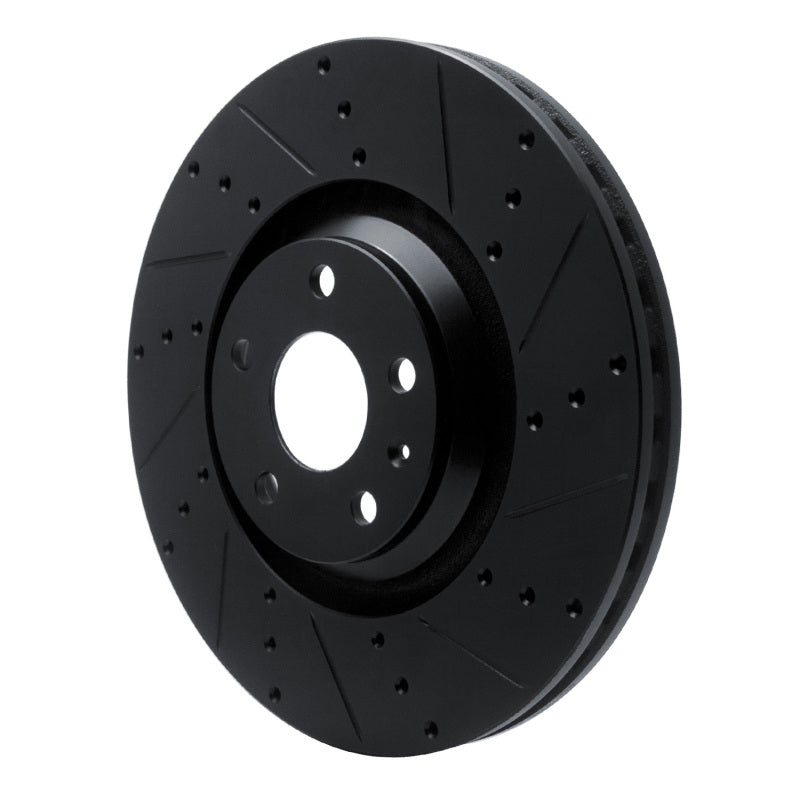R1 Concepts R1 12-15 Audi TTS Quattro Front Right Drilled & Slotted Black Brake Rotor