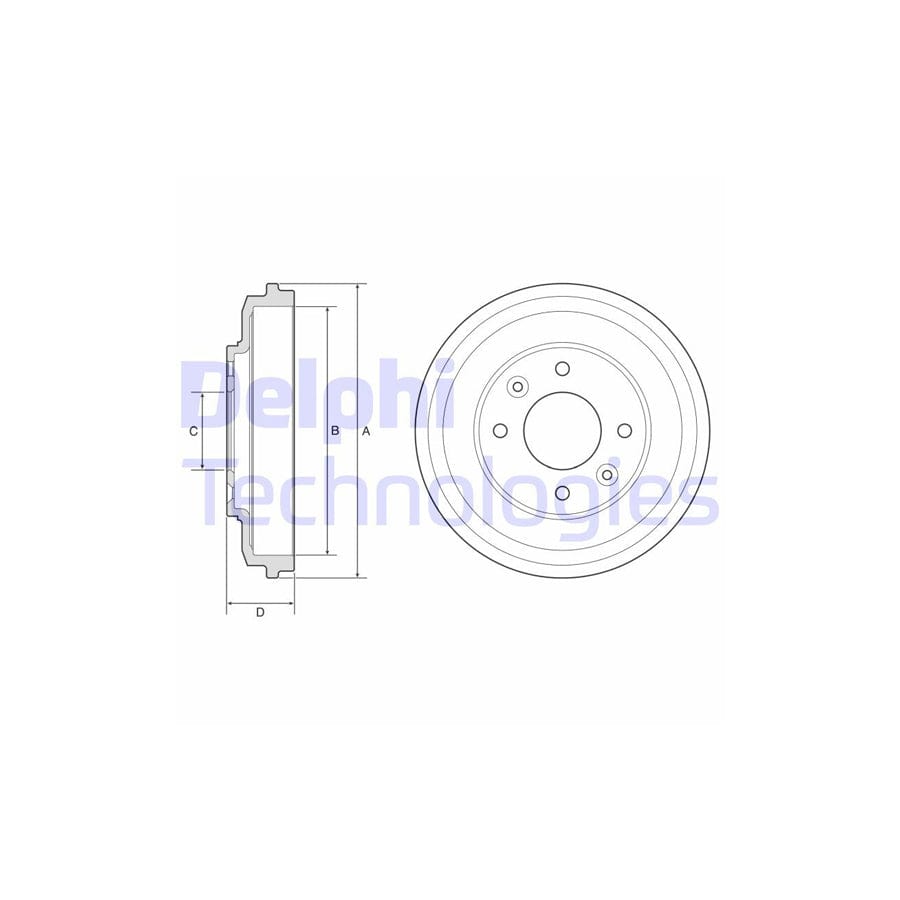 Delphi Bf598 Brake Drum For Kia Carens Ii (Fj)