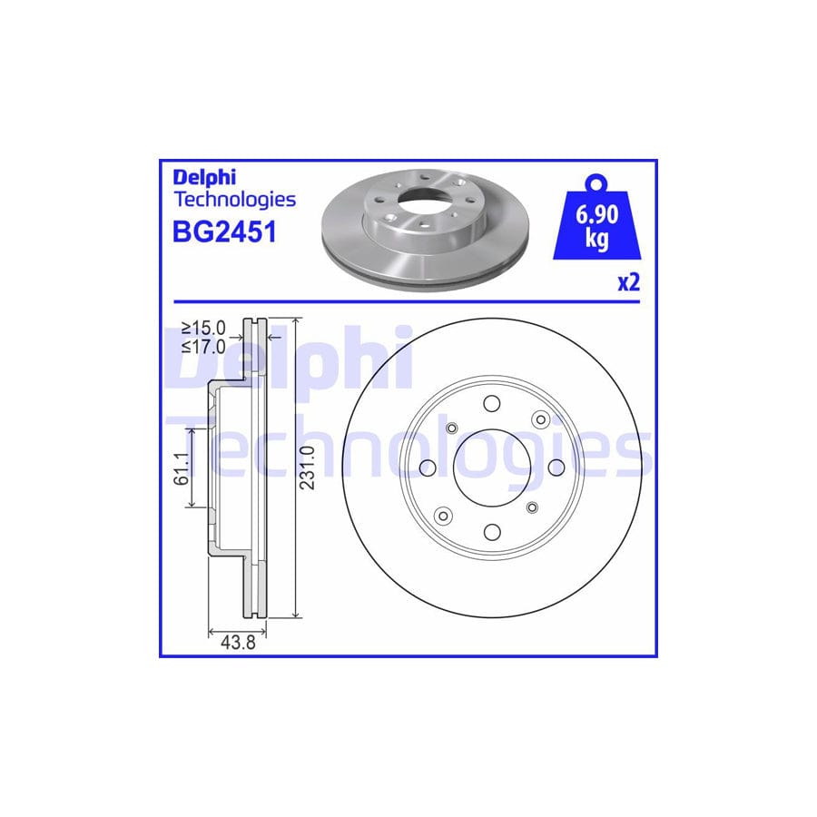 Delphi Bg2451 Brake Disc