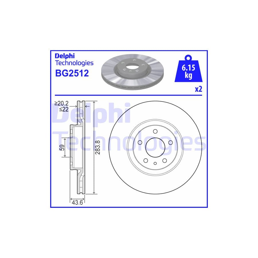 Delphi Bg2512 Brake Disc