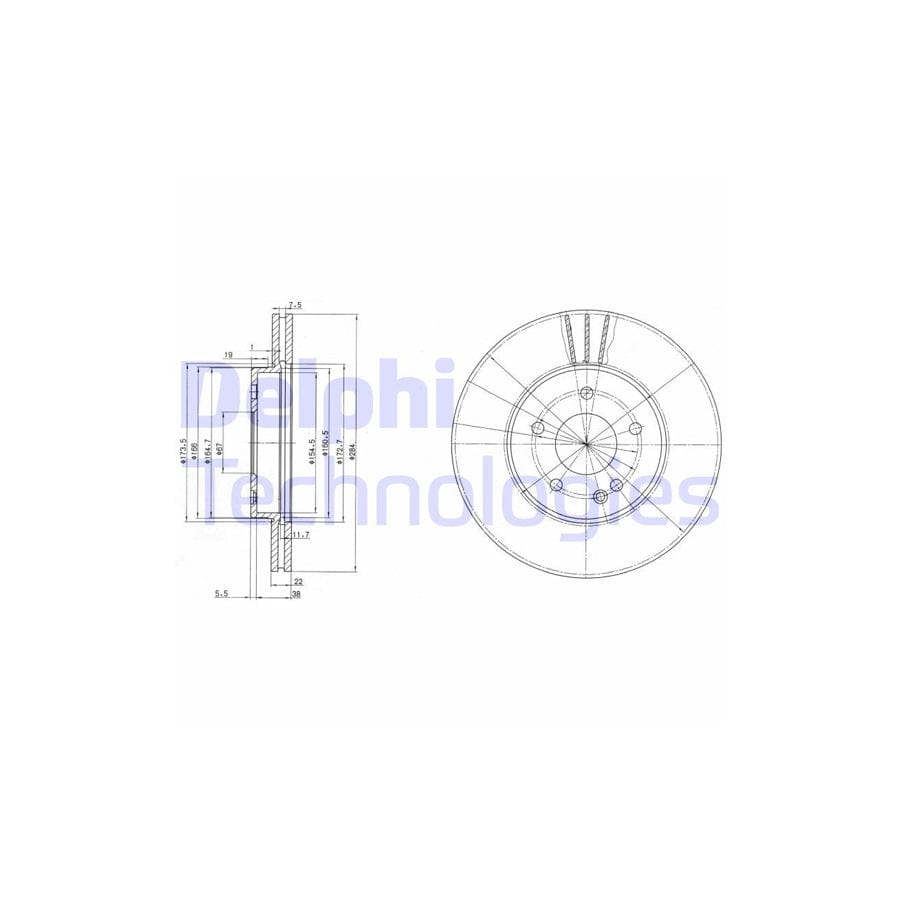 Delphi Bg2768 Brake Disc Suitable For Mercedes-Benz C-Class