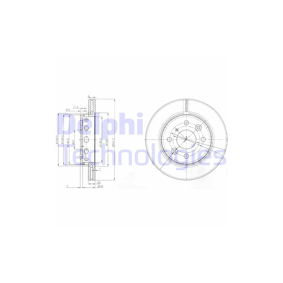 Delphi Bg3074 Brake Disc For Kia Sephia / Mentor