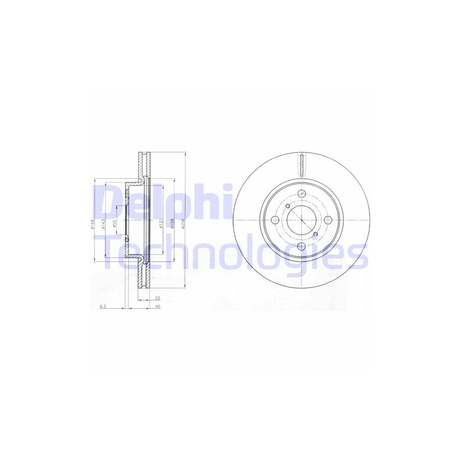 Delphi Bg4116C Brake Disc For Toyota Yaris