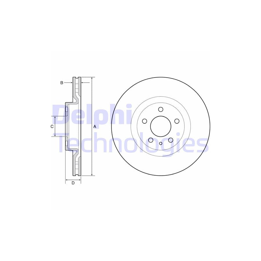 Delphi Bg4654C Brake Disc For Fiat 500L (351, 352)