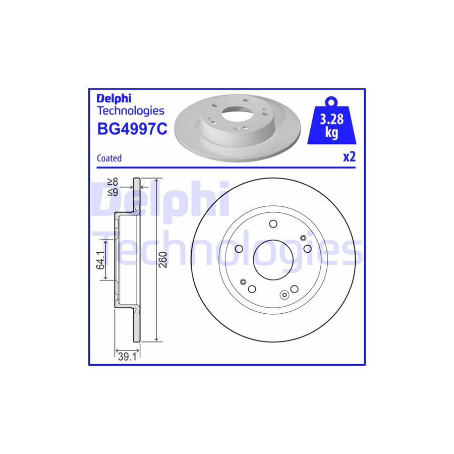 Delphi Bg4997C Brake Disc For Honda Civic
