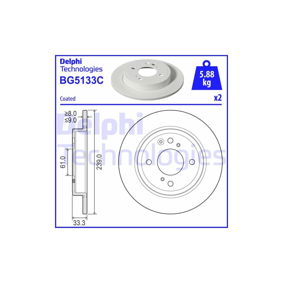 Delphi Bg5133C Brake Disc