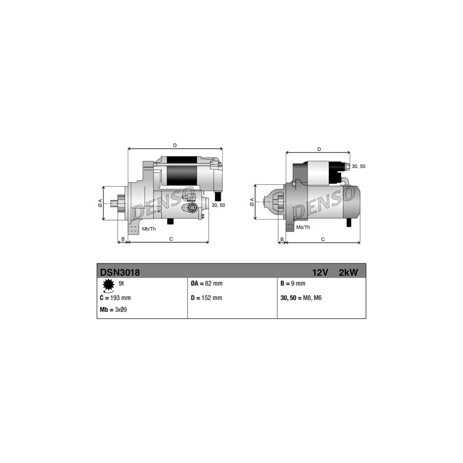DENSO DSN3018 Starter Motor