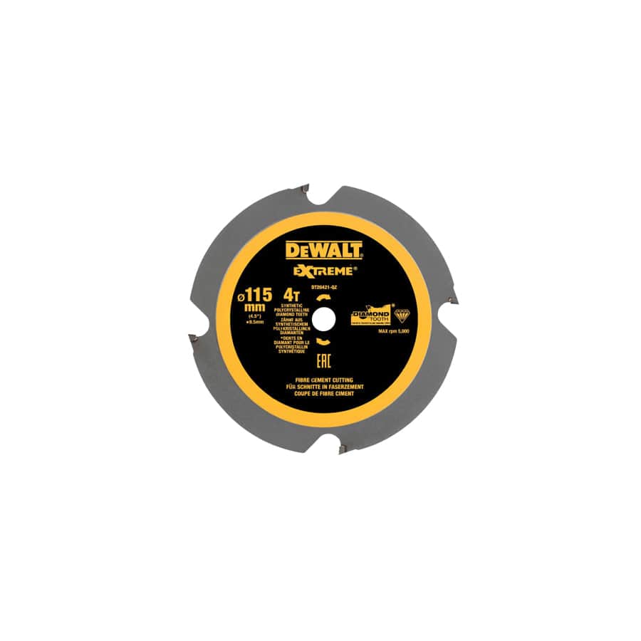 DEWALT DEWDT20421QZ DT20421 PCD Circular Saw Blade 115 x 9.5mm x 4T