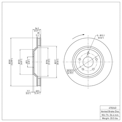 DFC 88-96 Chevrolet Corvette Right Front Brake Rotor