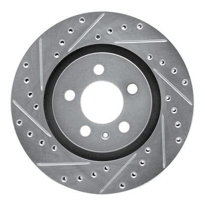R1 Concepts R1 92-95 Volkswagen Jetta Sedan Front Left Drilled & Slotted Silver Brake Rotor