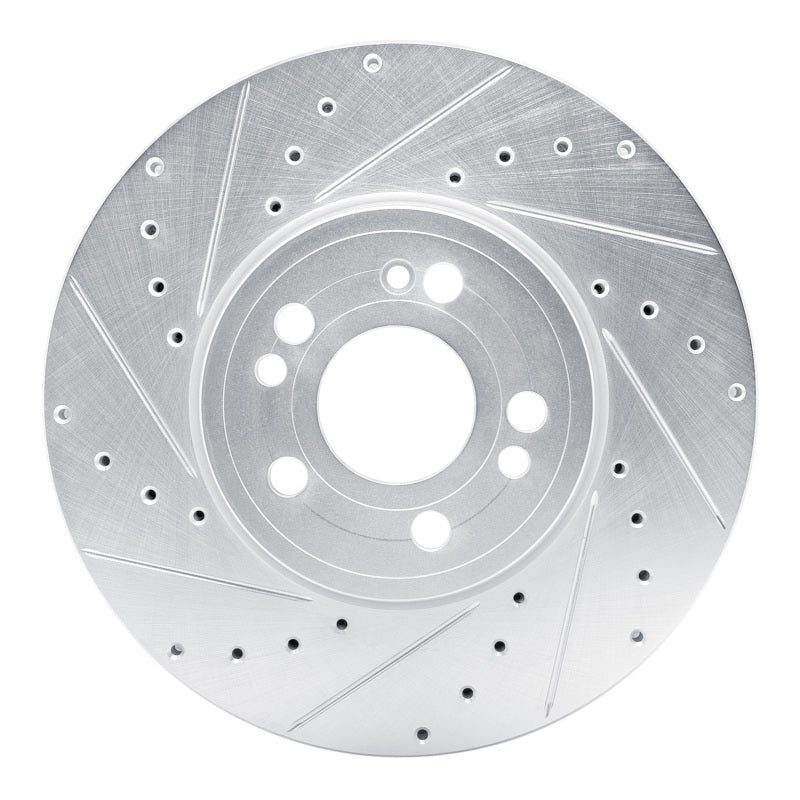 R1 Concepts R1 2020-2023 Mercedes-Benz GLE350 Front Left Drilled & Slotted Silver Brake Rotor