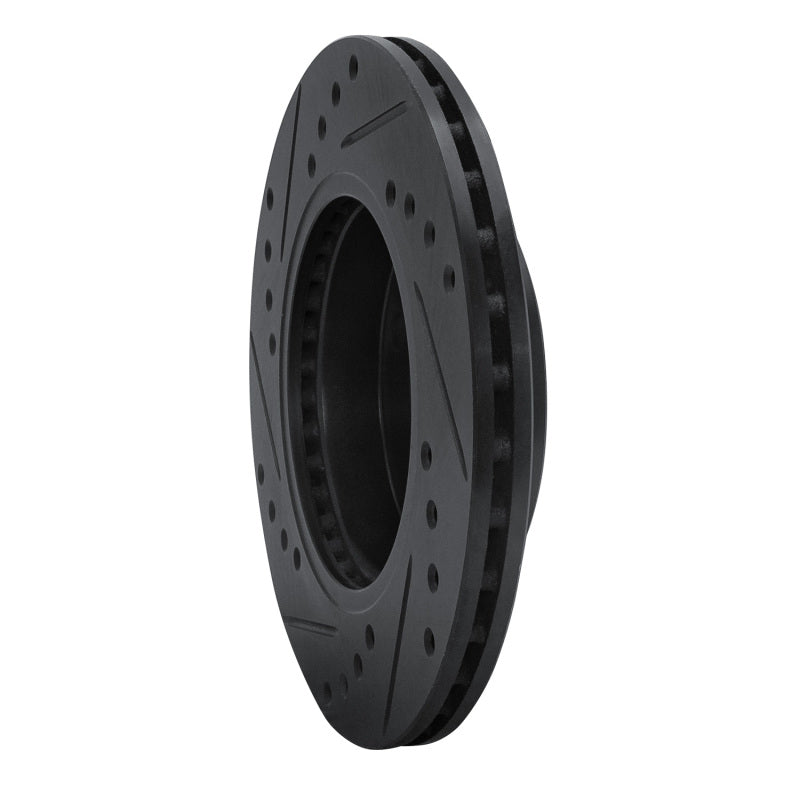 R1 Concepts R1 86-17 Nissan Pulsar NX Front Right Drilled & Slotted Black Brake Rotor