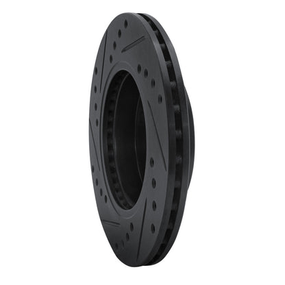 R1 Concepts R1 86-17 Nissan Pulsar NX Front Right Drilled & Slotted Black Brake Rotor