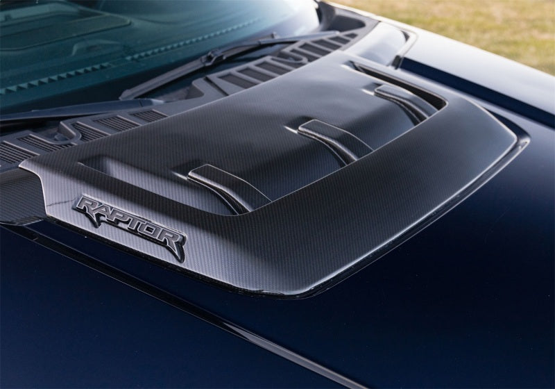 Ford Racing 21-24 Ford F150 Raptor Carbon Fiber Hood Vent - Gloss