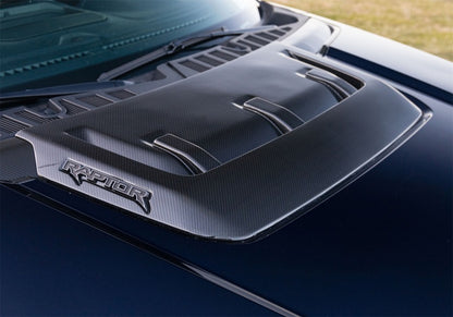 Ford Racing 21-24 Ford F150 Raptor Carbon Fiber Hood Vent - Gloss