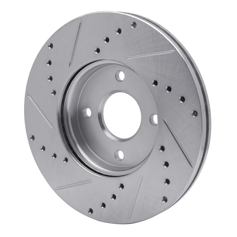 R1 Concepts R1 05-12 Ford Focus Front Right Drilled & Slotted Silver Brake Rotor