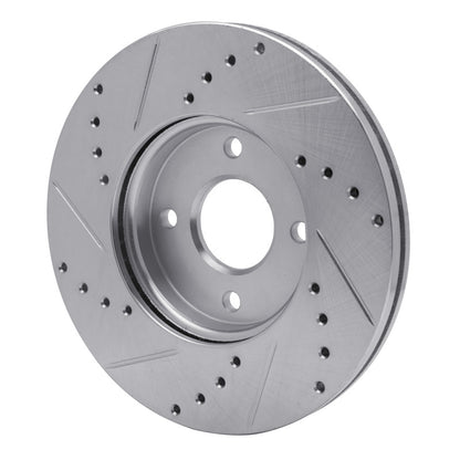 R1 Concepts R1 05-12 Ford Focus Front Right Drilled & Slotted Silver Brake Rotor