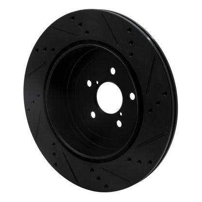 R1 Concepts R1 17-25 Subaru BRZ Rear Left Drilled & Slotted Black Brake Rotor