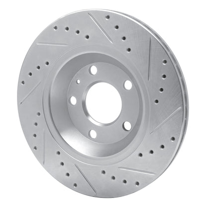 R1 Concepts R1 04-09 Audi S4 Rear Left Drilled & Slotted Silver Brake Rotor