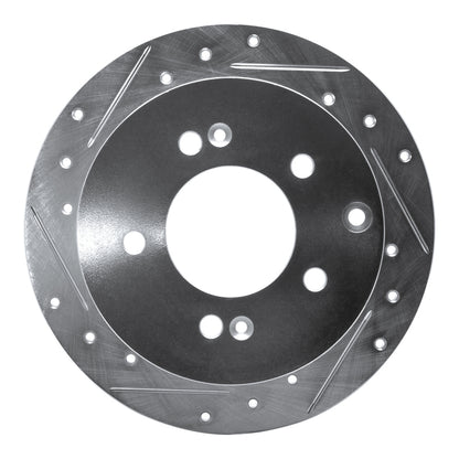 R1 Concepts R1 10-13 Kia Forte5 Rear Left Drilled & Slotted Silver Brake Rotor