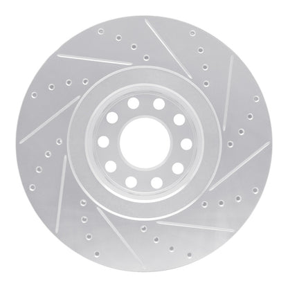 R1 Concepts R1 00-03 Audi A8 Front Left Drilled & Slotted Silver Brake Rotor