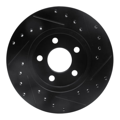 R1 Concepts R1 95-00 Chrysler CIRRUS Front Left Drilled & Slotted Black Brake Rotor