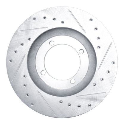 R1 Concepts R1 92-98 Hyundai TIBURON Front Left Drilled & Slotted Silver Brake Rotor