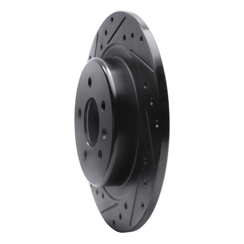 R1 Concepts R1 16-18 Buick Envision Rear Left Drilled & Slotted Black Brake Rotor