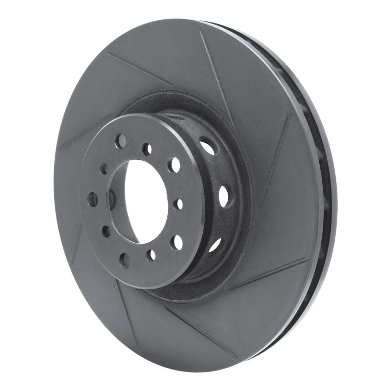 R1 Concepts R1 00-03 BMW M5 Left Front Slotted Black Brake Rotor