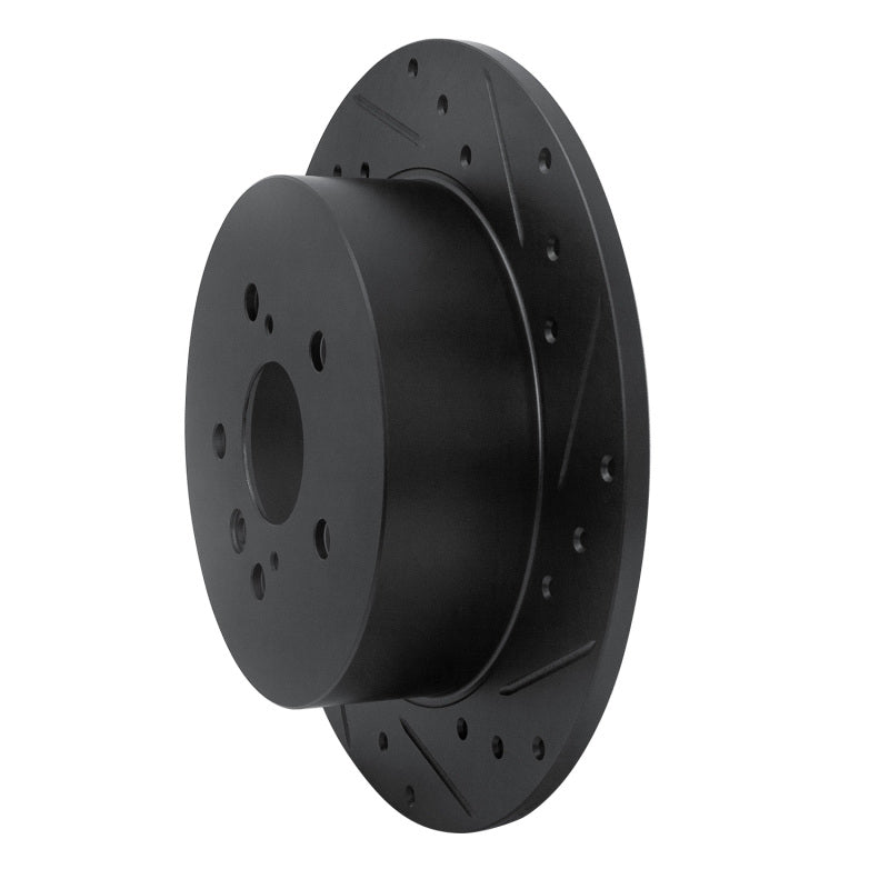 R1 Concepts R1 08-13 Toyota Highlander Rear Right Drilled & Slotted Black Brake Rotor