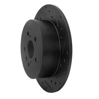 R1 Concepts R1 08-13 Toyota Highlander Rear Right Drilled & Slotted Black Brake Rotor