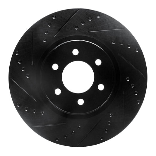 R1 Concepts R1 92-02 Dodge Viper Front Left Drilled & Slotted Black Brake Rotor