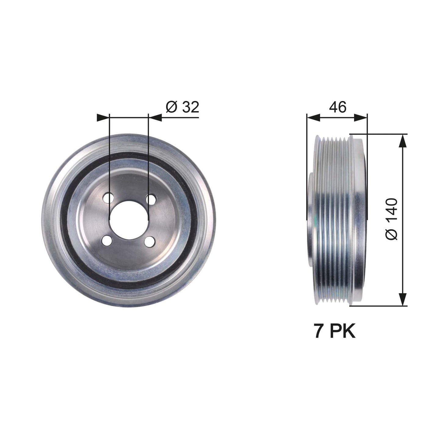 GATES GATTVD1078 Crankshaft Belt Pulley