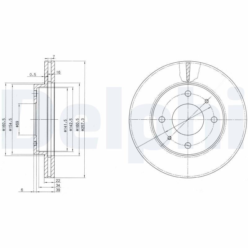 DELPHI BG2657 Brake Disc .