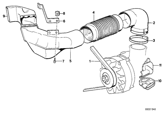 Genuine BMW 12311716005 E32 Suction Tube (Inc. 735i, 730i & 735iL) | ML Performance US US Car Parts