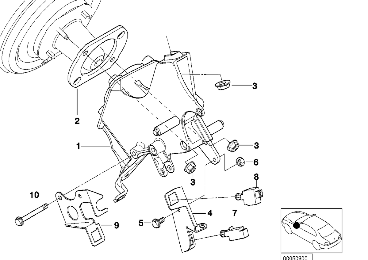 Genuine BMW 35101165692 E53 Supporting Bracket, Foot Controls (Inc. X5) | ML Performance US US Car Parts