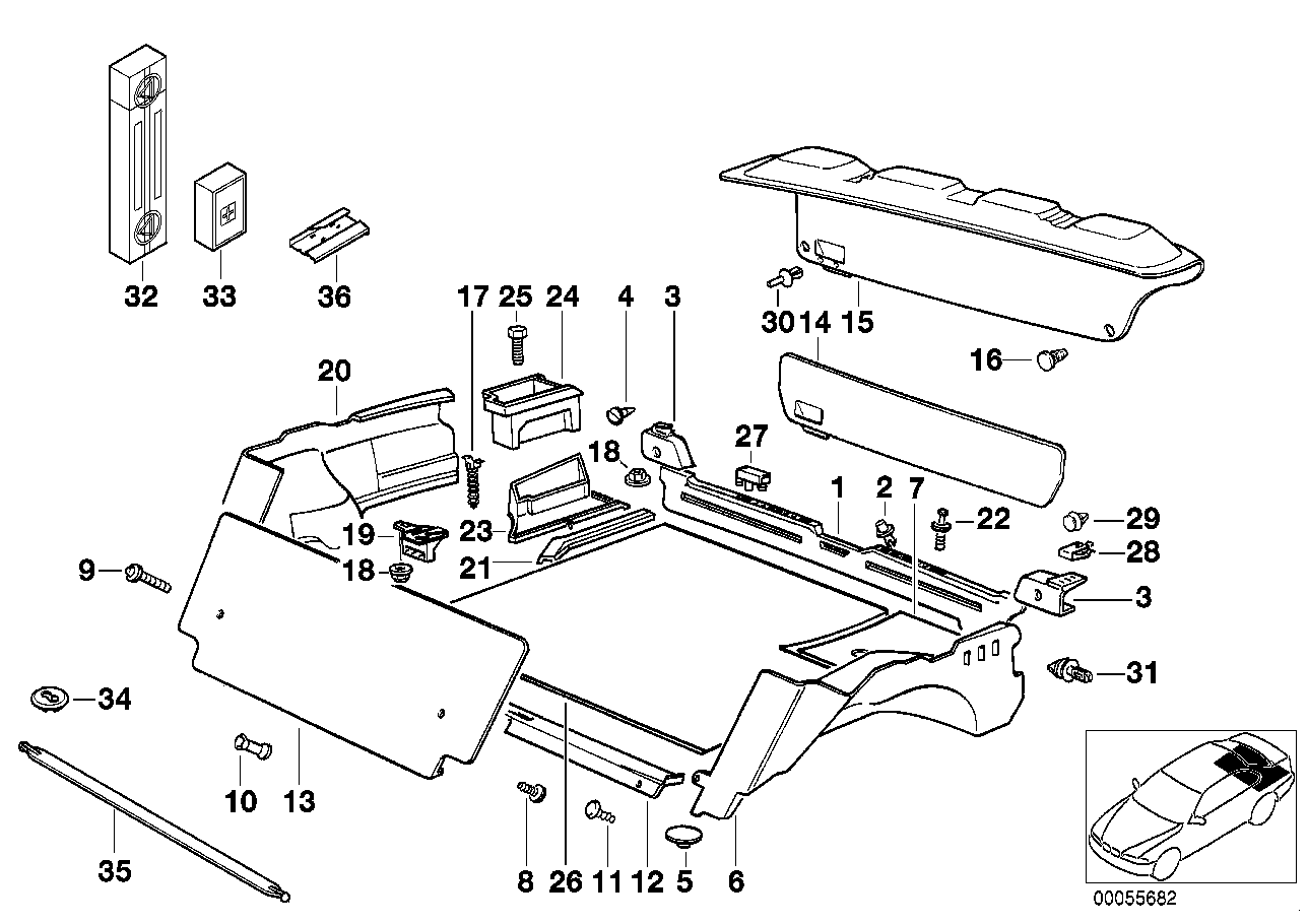 Genuine BMW 51471977361 E36 Trim Panel Left MITTELGRAU (Inc. 328i, 318is & 323i) | ML Performance US US Car Parts