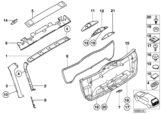 Genuine BMW 51498259857 E46 Trim Panel SCHWARZ (Inc. 330xd, 328i & 330i) | ML Performance US Car Parts