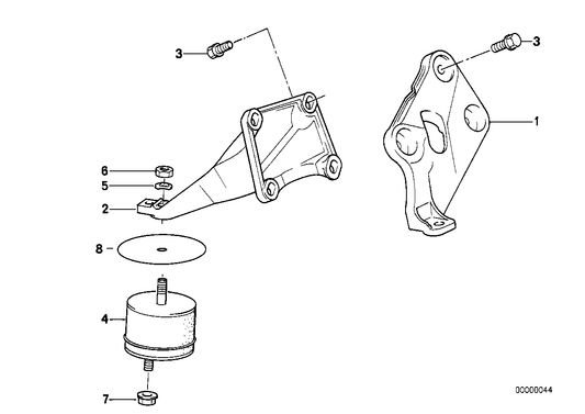 Genuine BMW 11811136614 E34 Supporting Bracket Right (Inc. 518g & 518i) | ML Performance US US Car Parts