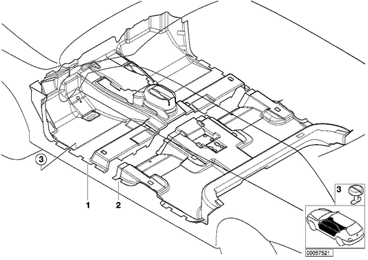 Genuine BMW 51477133187 E53 Floor Covering Rear ANTHRAZIT (Inc. X5) | ML Performance US US Car Parts