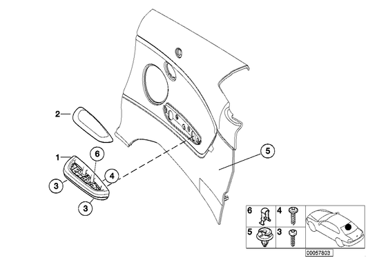 Genuine BMW 51437894442 E46 Armrest Upper Part Rear Right GRAU (Inc. M3) | ML Performance US US Car Parts