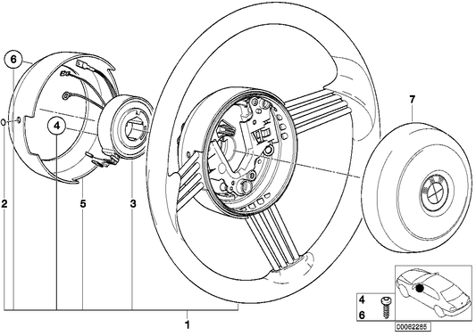 Genuine BMW 32346755998 E52 Hub Cap, Airbag TOPASBLAU (Inc. Z8) | ML Performance US US Car Parts