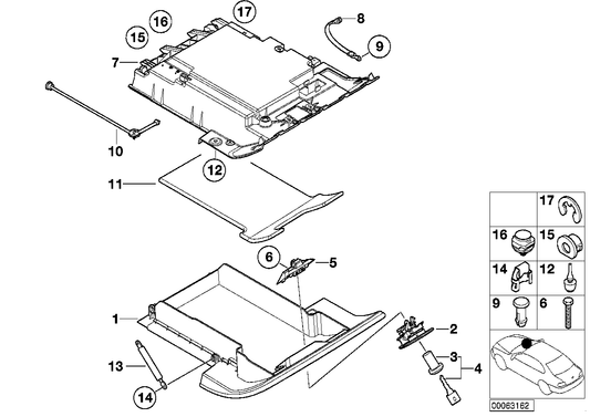 Genuine BMW 51167026233 E52 Lid, Glove Box, Leather P1SW SCHWARZ (Inc. Alpina V8 & Z8) | ML Performance US US Car Parts
