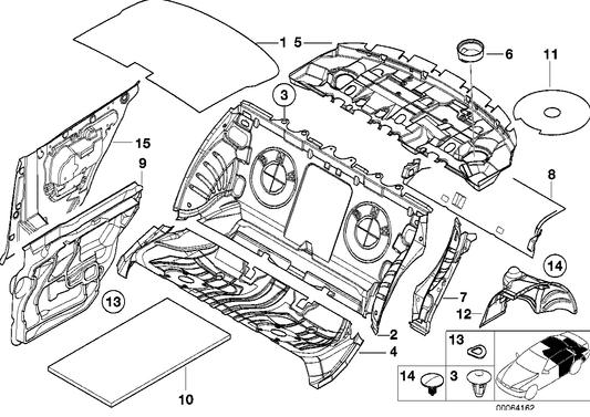 Genuine BMW 51488204048 E46 Sound Insulating Lateral Trim Panelrigh (Inc. M3, M3 CSL & 316Ci) | ML Performance US US Car Parts