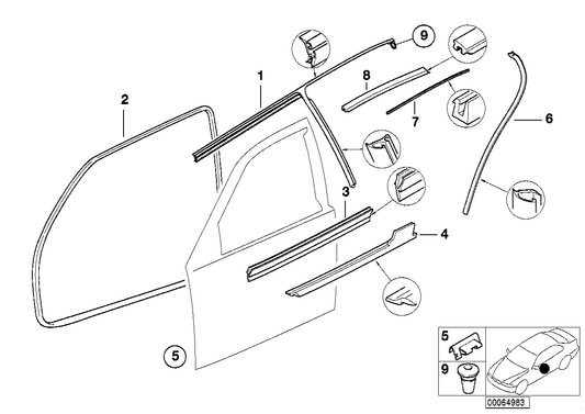 Genuine BMW 51718221199 E36 Rear Left Sealing Betw.Door And Column (Inc. 318i, 328i & 318tds) | ML Performance US US Car Parts