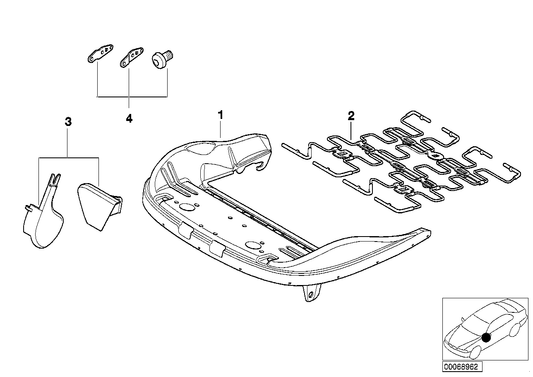 Genuine BMW 52108260847 E46 Left Set Of Covers GRAU (Inc. M3, 318Ci & 318td) | ML Performance US US Car Parts