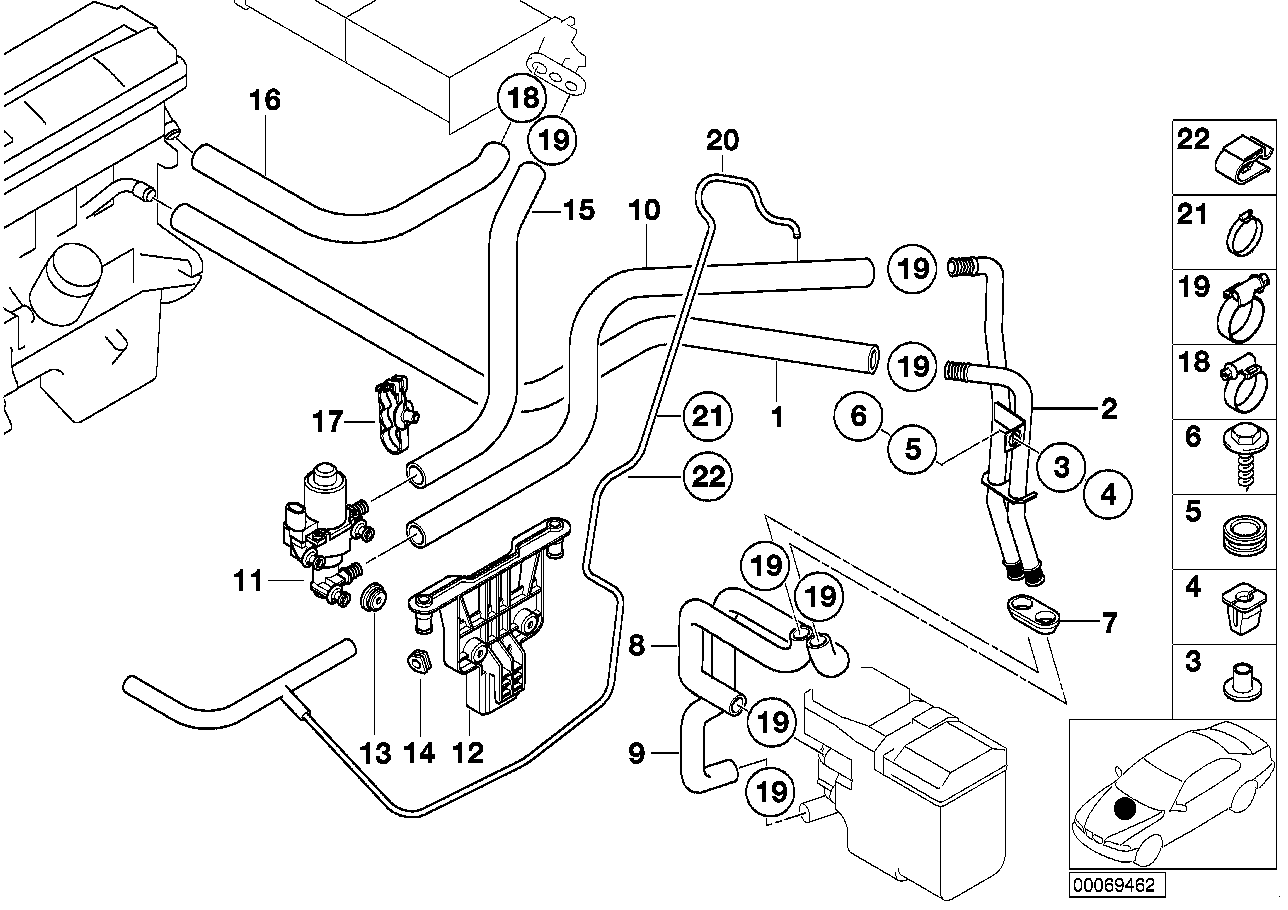 Genuine BMW 64218385294 E39 Hose F Water Valve And Radiator (Inc. 520d, 530d & 530i) | ML Performance US Car Parts