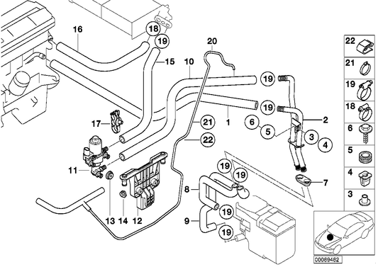 Genuine BMW 64218385294 E39 Hose F Water Valve And Radiator (Inc. 520d, 530d & 530i) | ML Performance US Car Parts